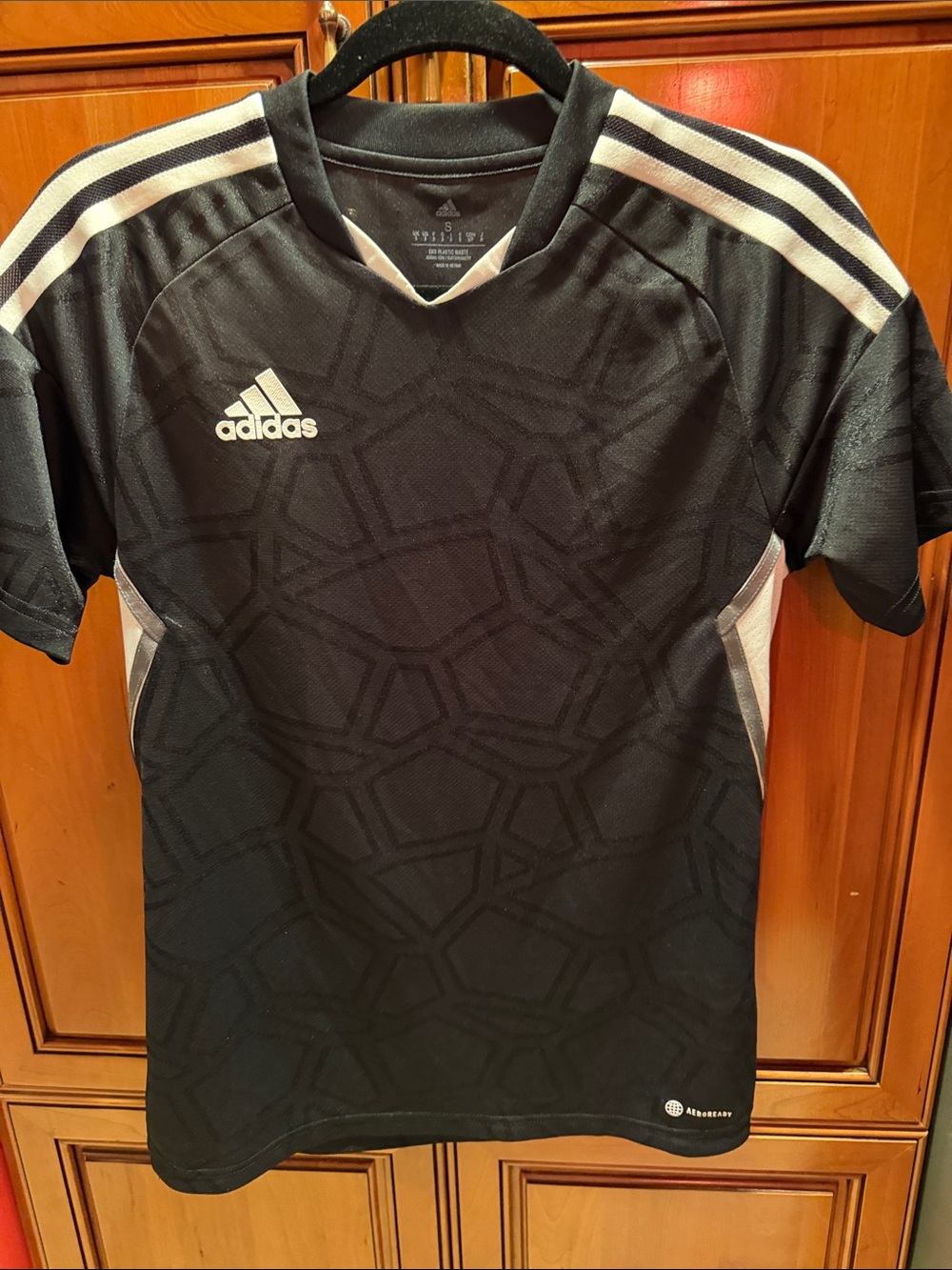 adidas Men’s Black Jersey with White Stripes